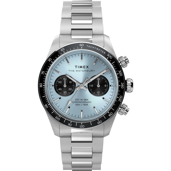 Timex Mens Waterbury Heritage 39mm Blue Dial Chronograph Watch