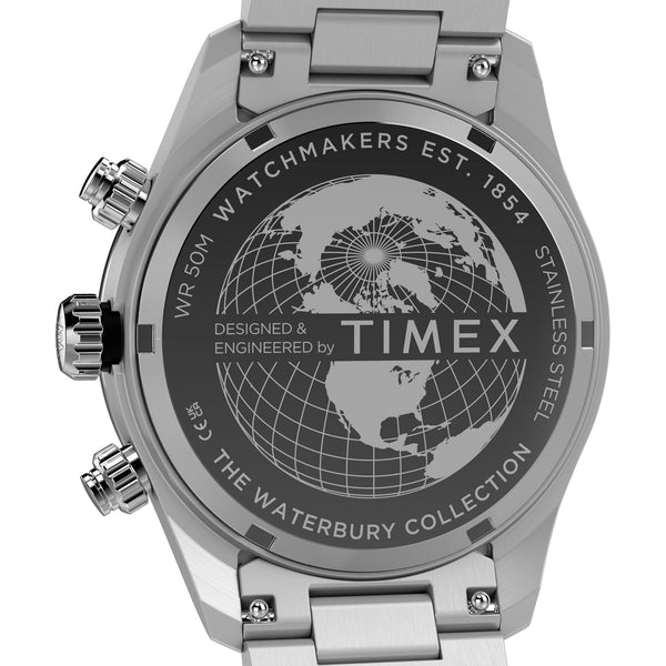 Timex Mens Waterbury Heritage 39mm Blue Dial Chronograph Watch