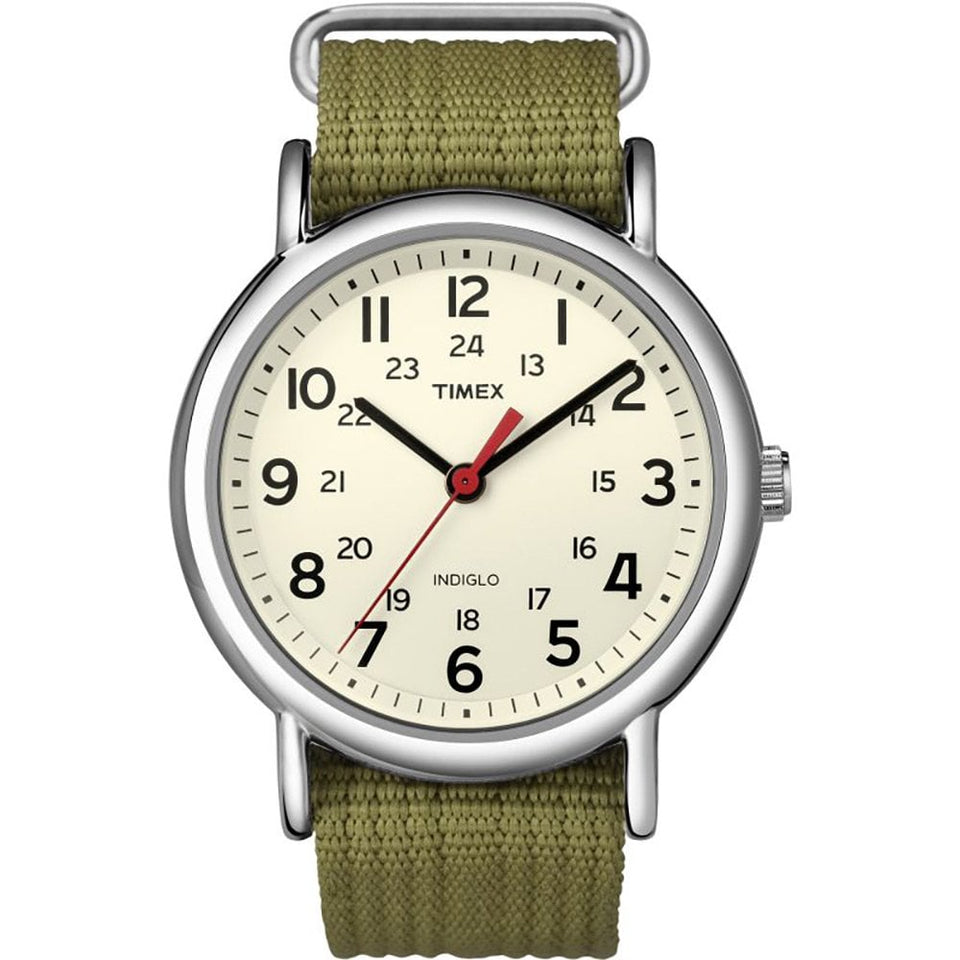 Timex Men's Weekender 38mm Cream Dial Canvas Strap Watch