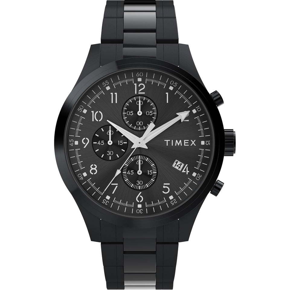 Timex Mens Weston 42mm Black Chrono Watch