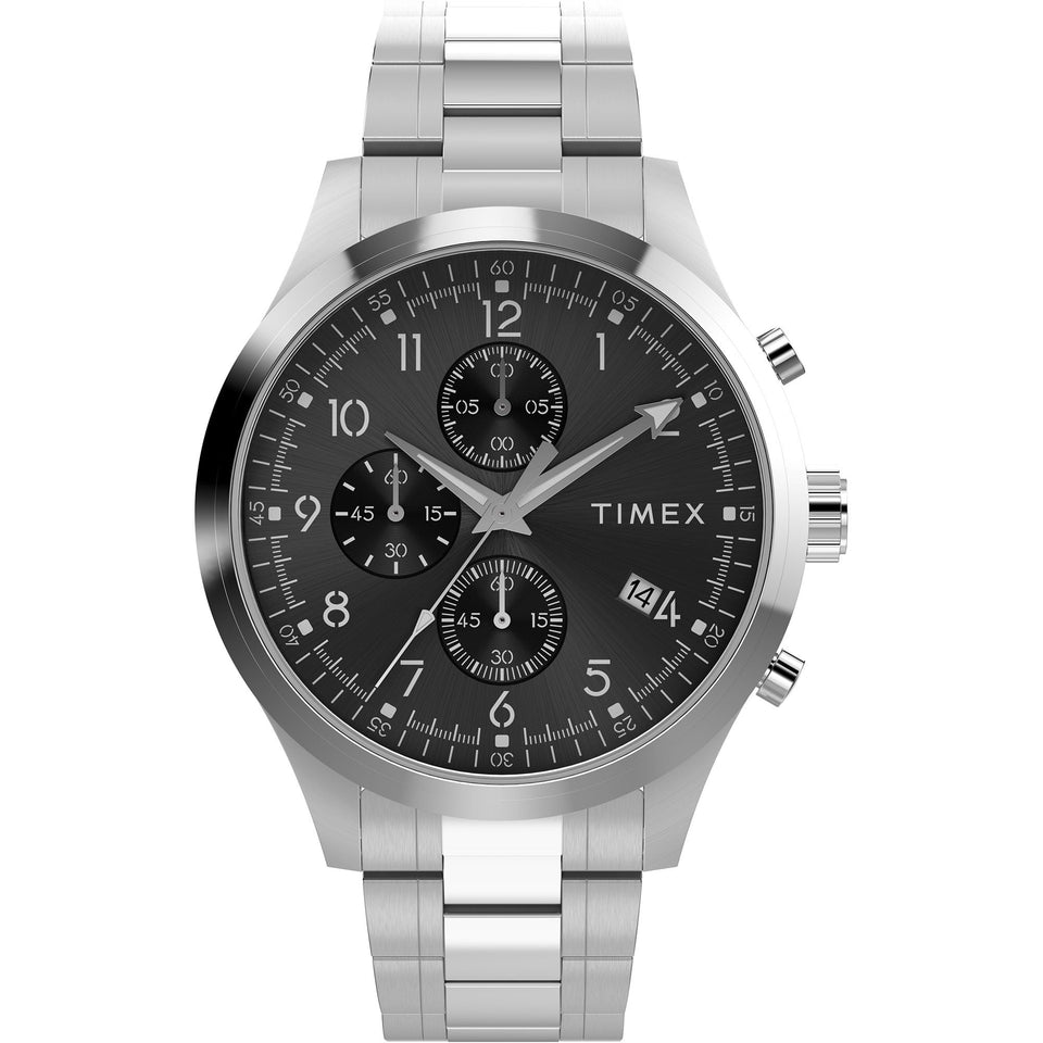 Timex Mens Weston Black Dial 43mm Chrono Watch