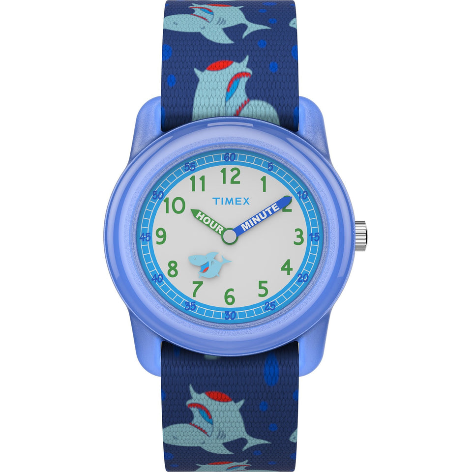 Timex TIME MACHINES 29mm Blue Shark Time Teacher Kids Watch