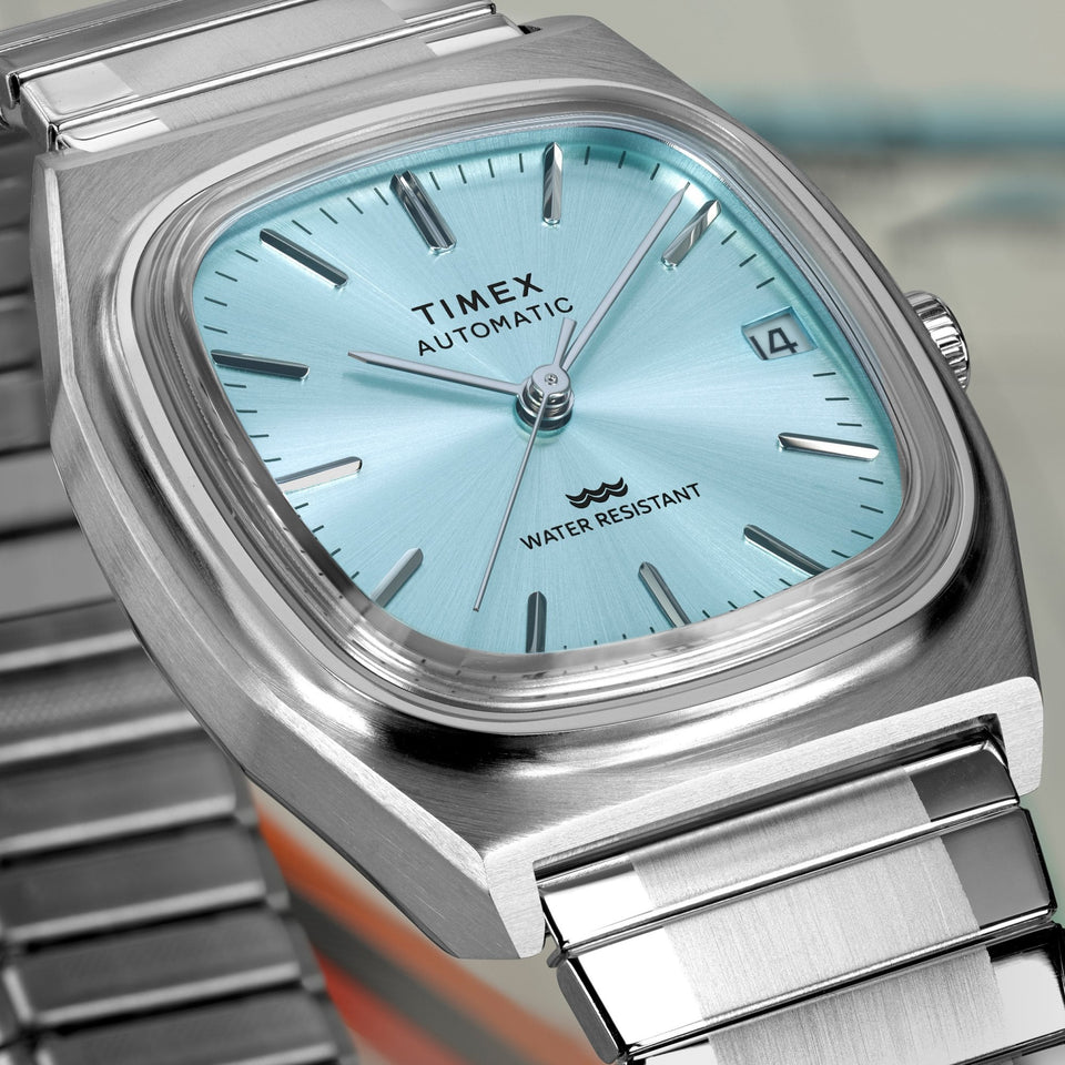 Timex Unisex 1983 E-Line 34mm Ice Blue Dial Automatic Watch