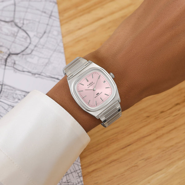Timex Unisex 1983 E-Line 34mm Pink Dial Automatic Watch