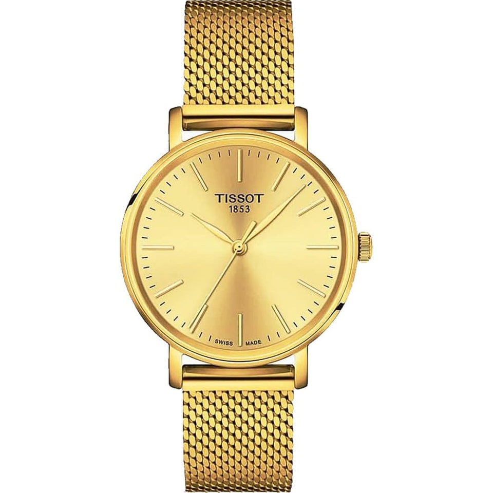 Tissot Ladies' Everytime Lady Mesh Watch | Gold Plated Dial
