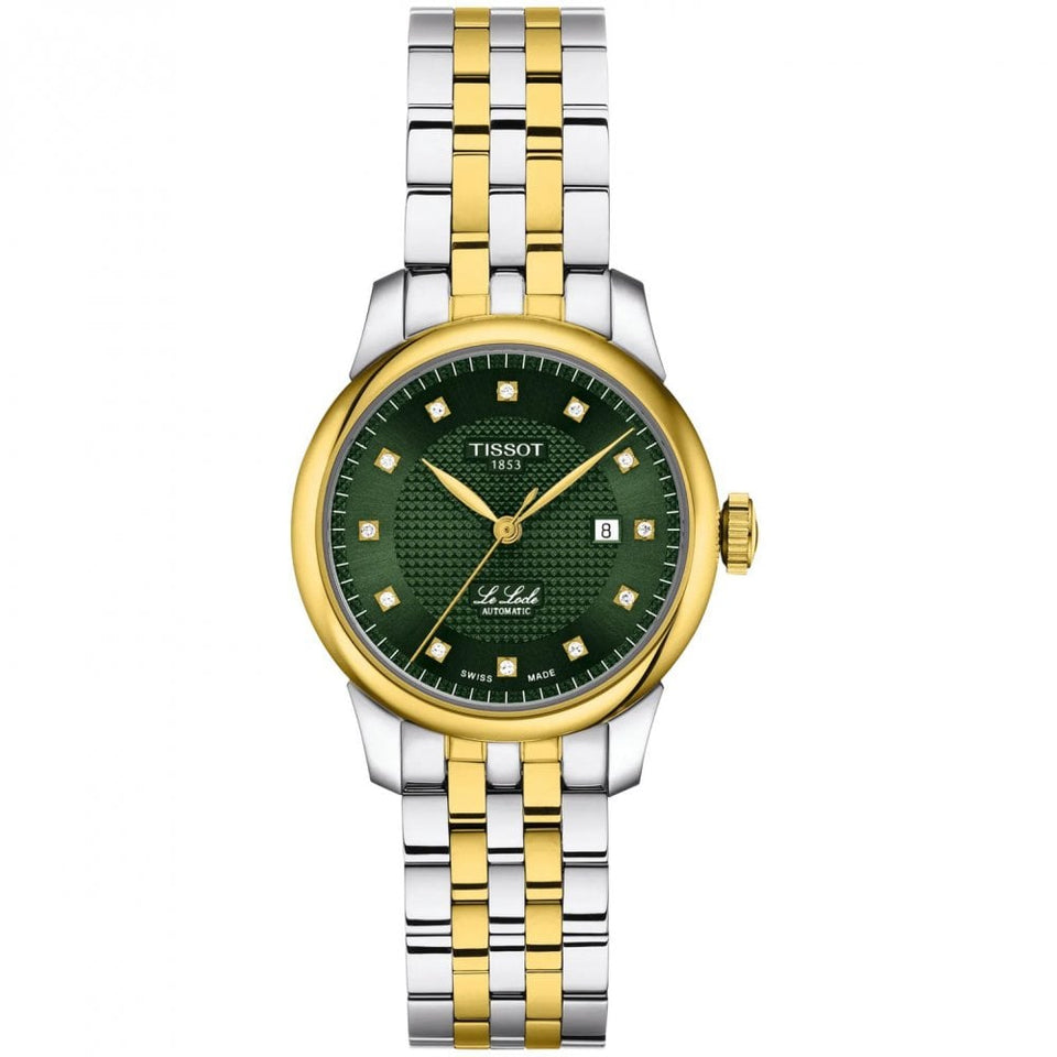 Tissot Ladies Le Locle 29mm Green Dial Diamond Set Watch