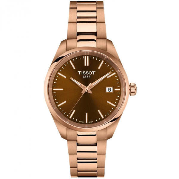 Tissot Ladies PR 100 Rose Tone Brown Dial 34mm Watch