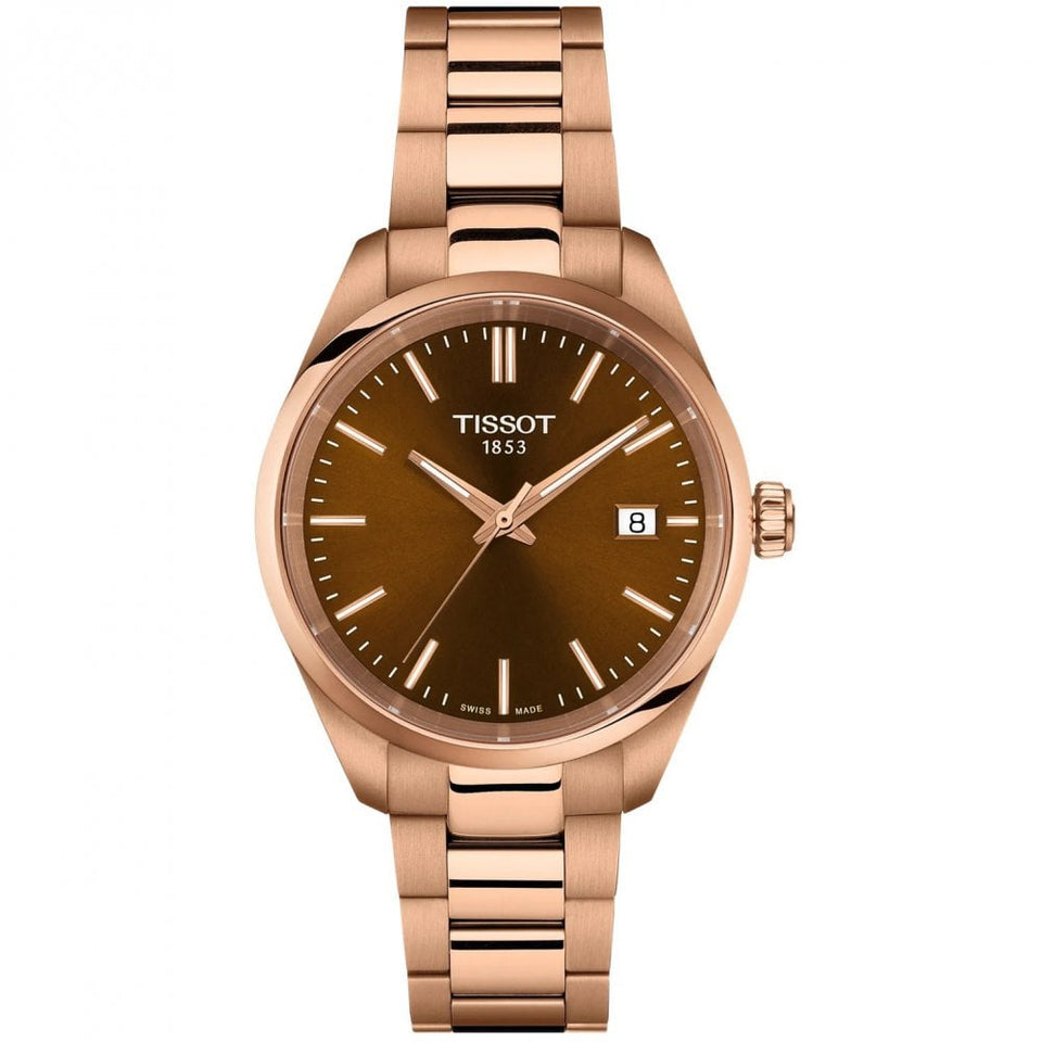 Tissot Ladies PR 100 Rose Tone Brown Dial 34mm Watch