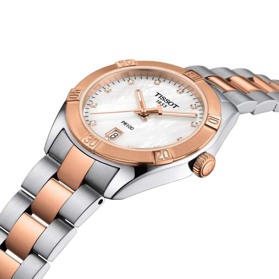 Tissot Ladies PR 100 Sport Chic Diamond Quartz Watch