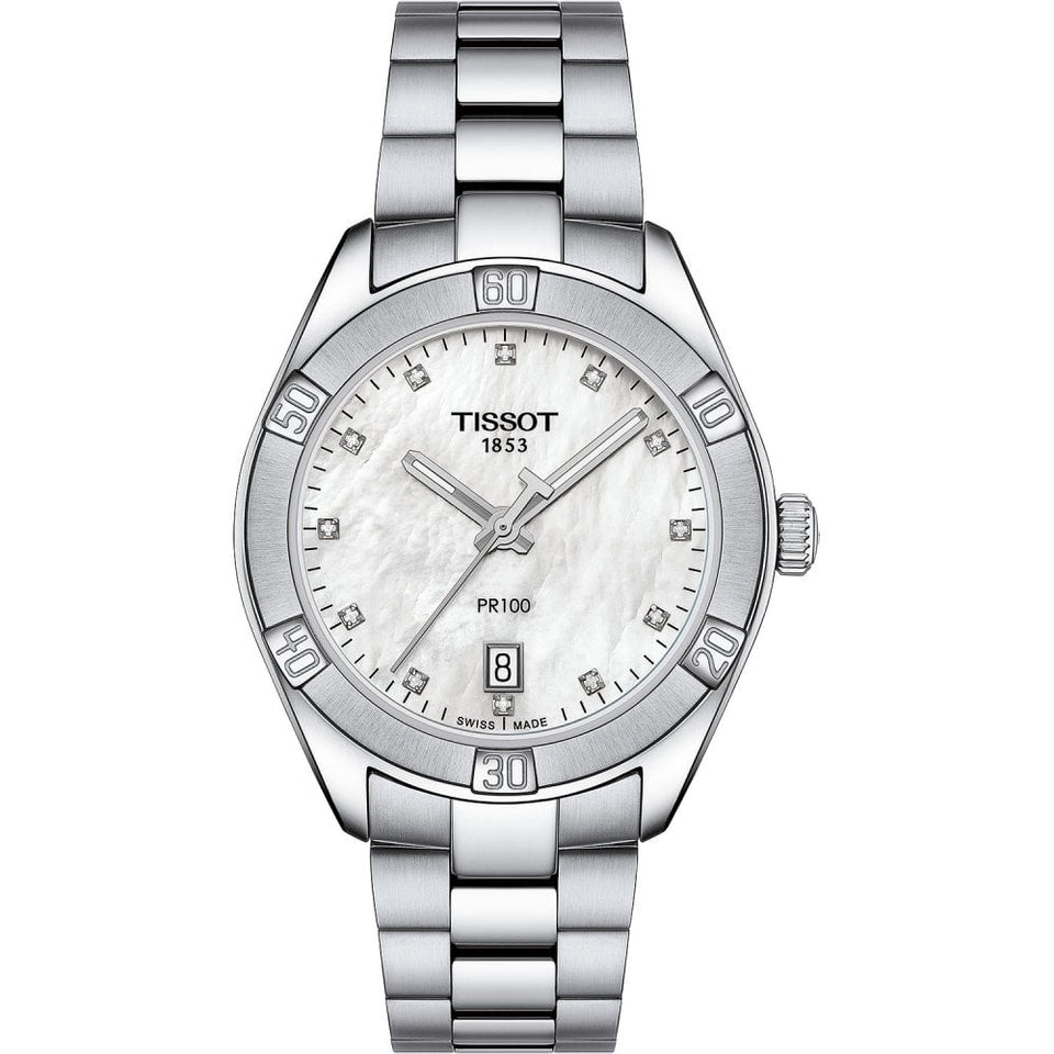 Tissot Ladies PR 100 Sport Chic Diamond Quartz Watch