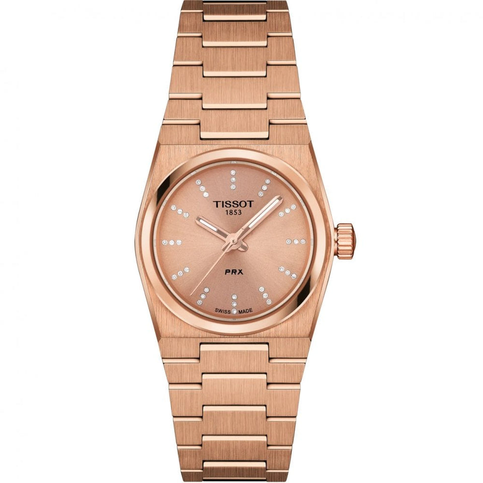 Tissot Ladies PRX 25mm Diamond Rose Gold PVD Quartz Watch