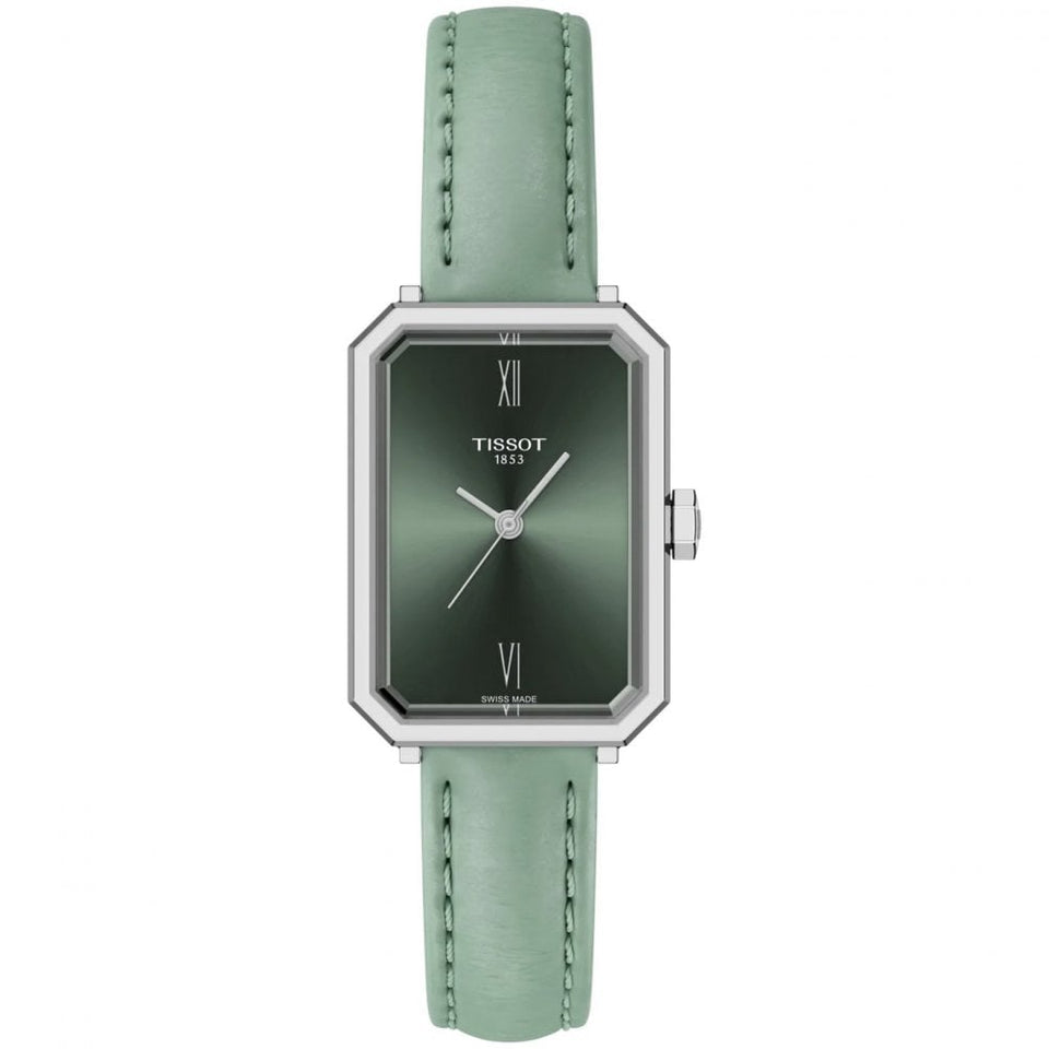 Tissot Ladies SRV Sage Green Leather Strap Watch