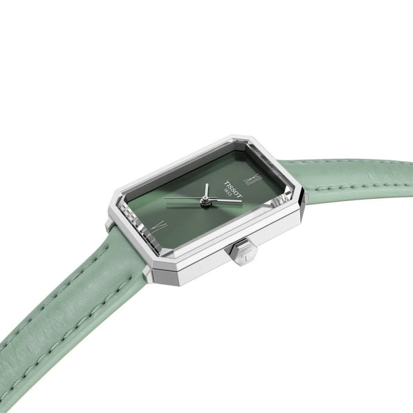 Tissot Ladies SRV Sage Green Leather Strap Watch