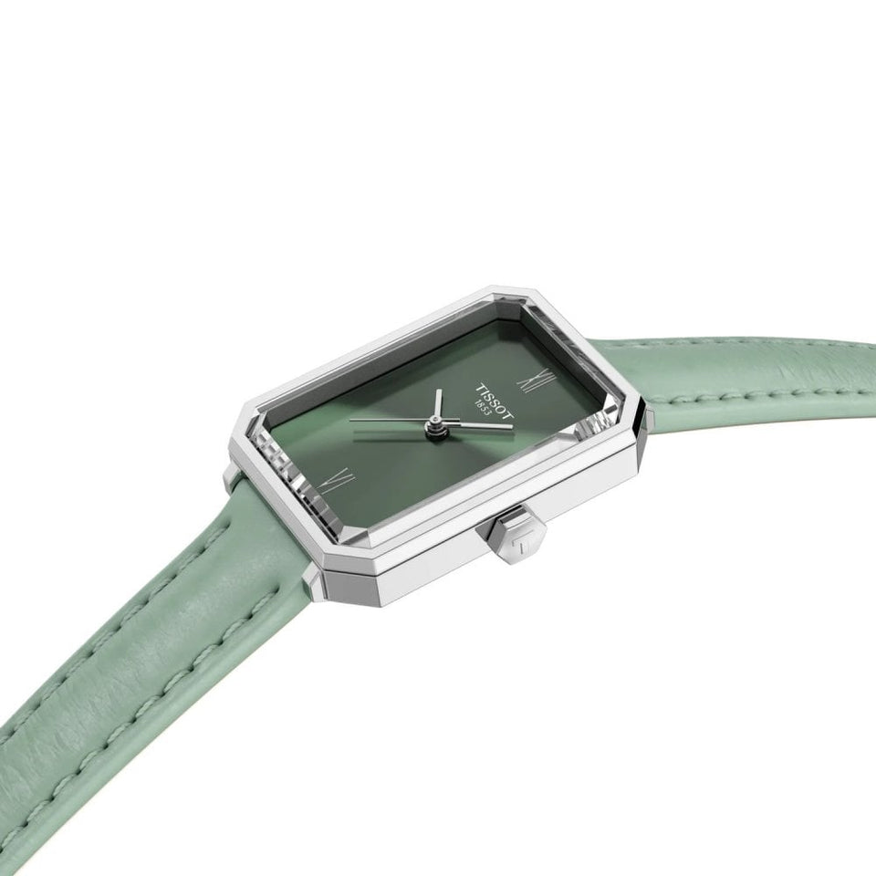 Tissot Ladies SRV Sage Green Leather Strap Watch