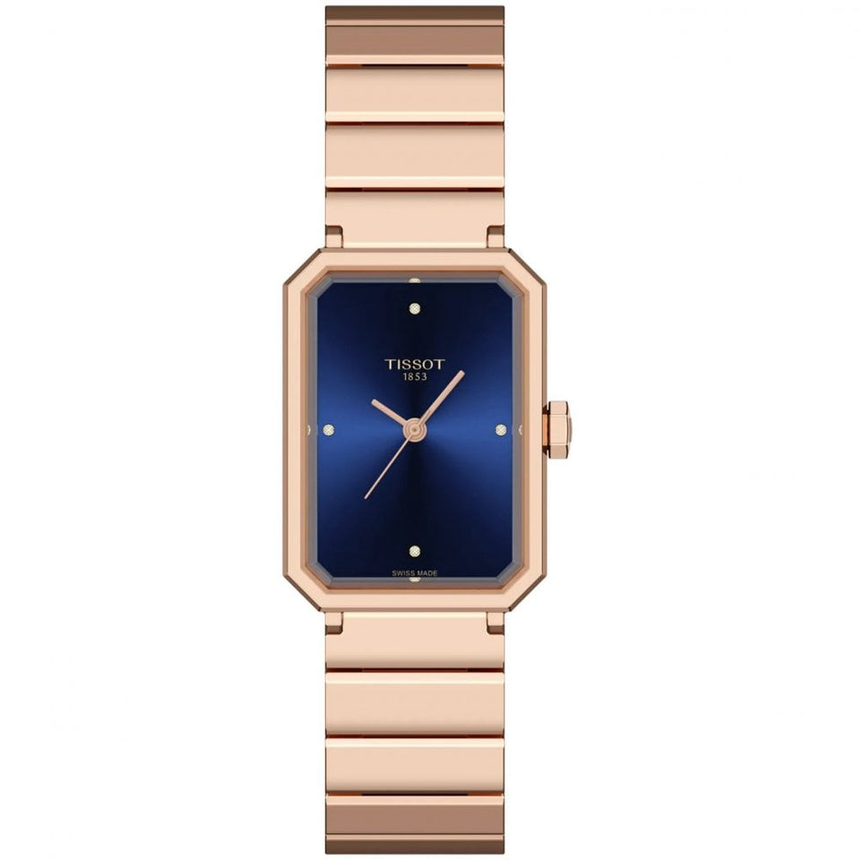 Tissot Ladies SRV 30mm Rose Gold Tone Blue Dial Watch
