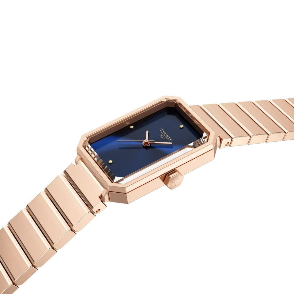 Tissot Ladies SRV 30mm Rose Gold Tone Blue Dial Watch
