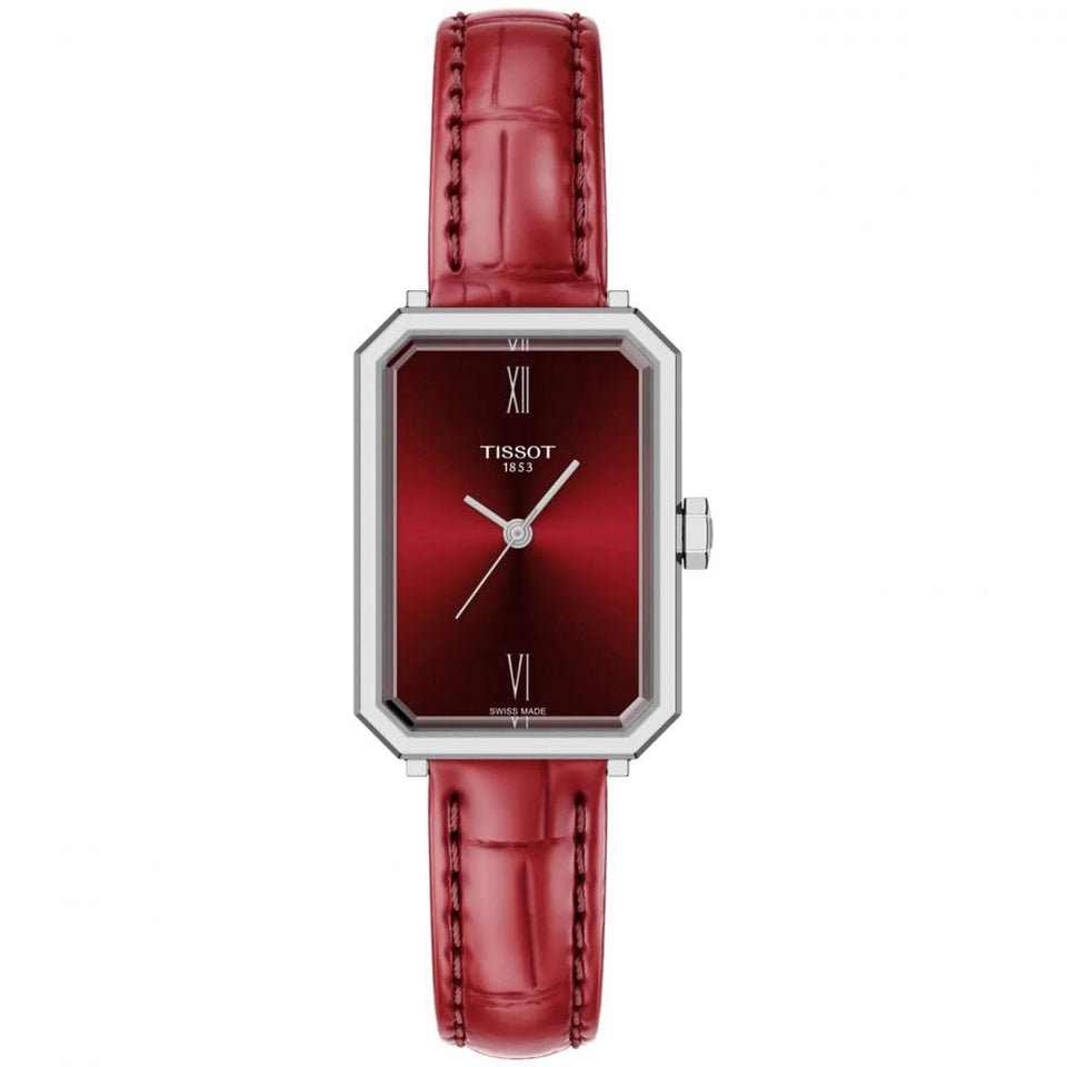 Tissot Ladies SRV Red Leather Strap Watch