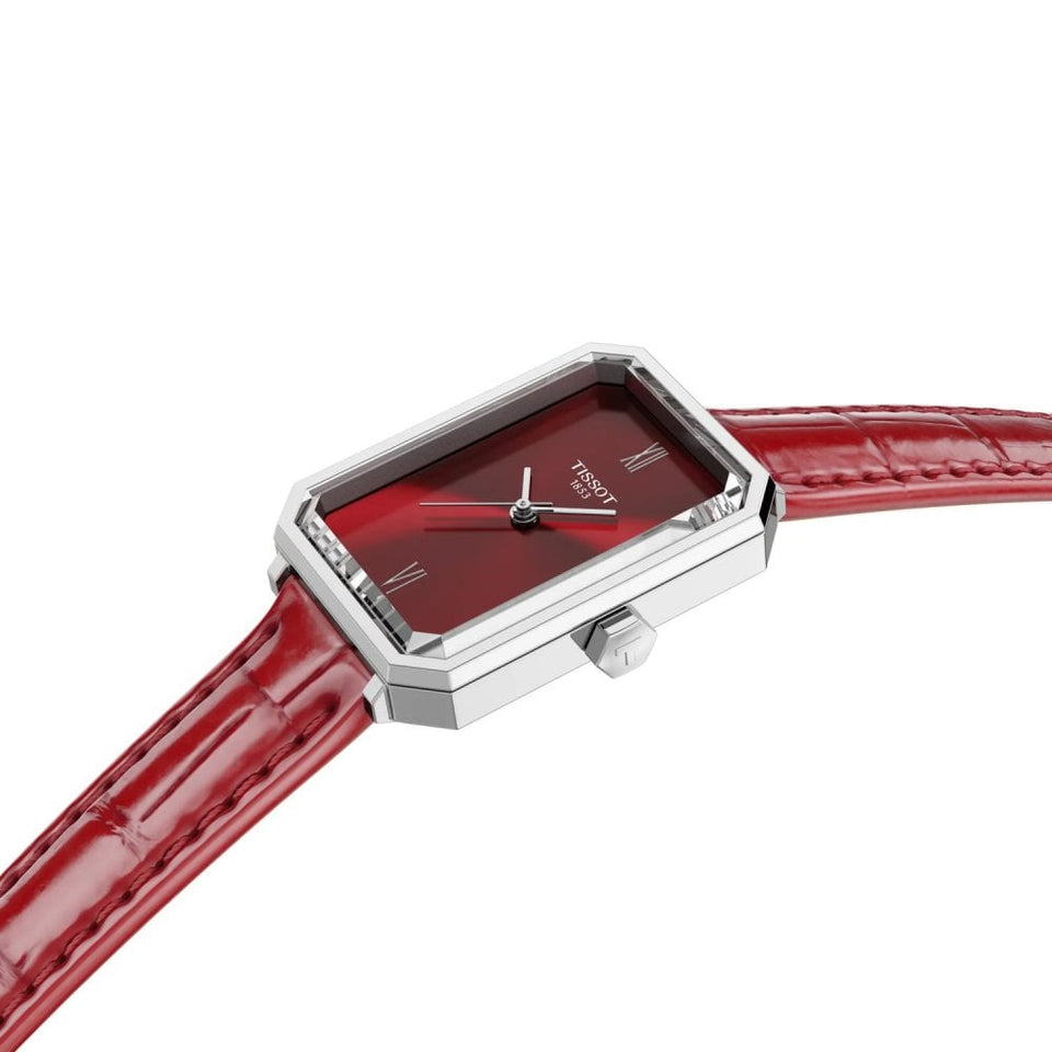 Tissot Ladies SRV Red Leather Strap Watch