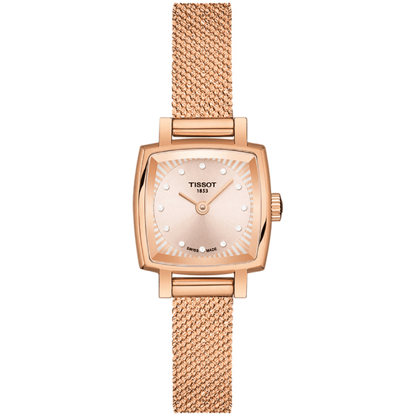 Tissot Lovely Square Diamond Set 20mm Watch | Rose Gold Colour