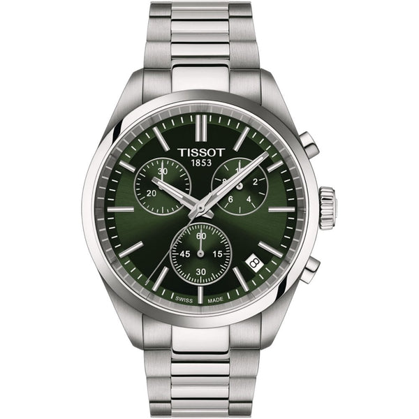 Tissot Men's 40mm PR 100 Chronograph Green Dial Watch