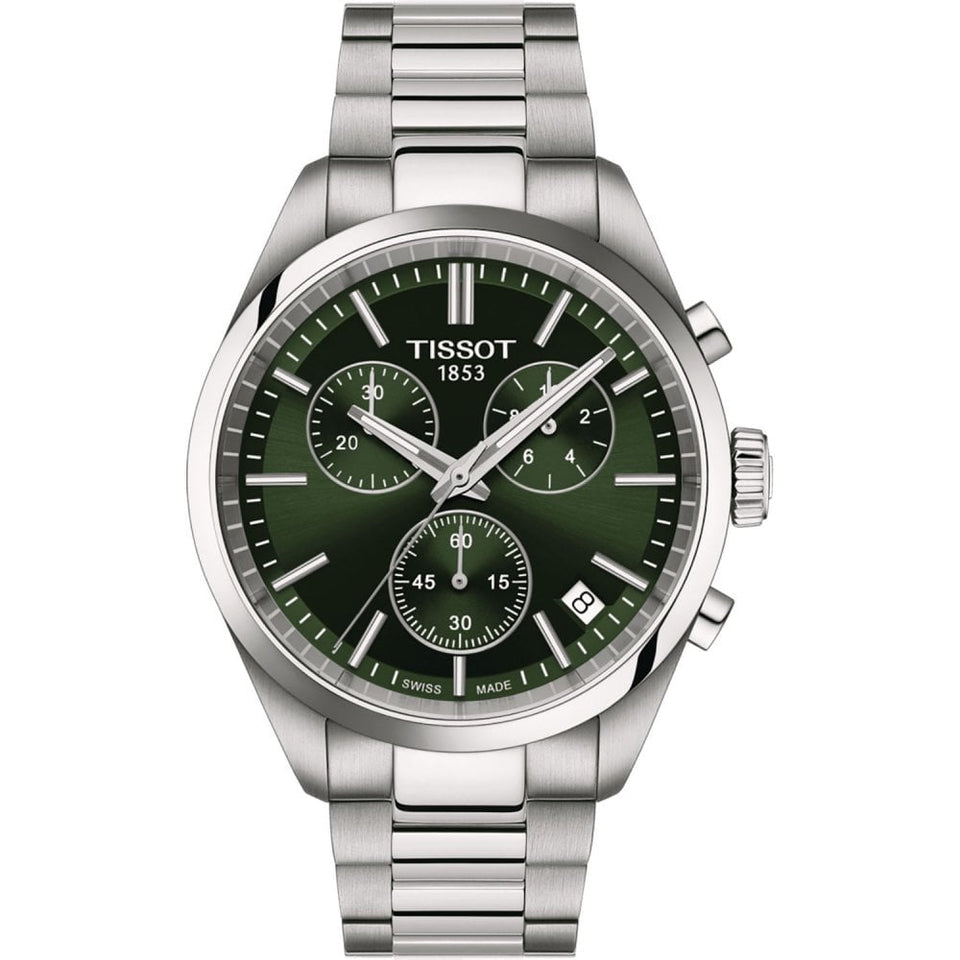 Tissot Men's 40mm PR 100 Chronograph Green Dial Watch