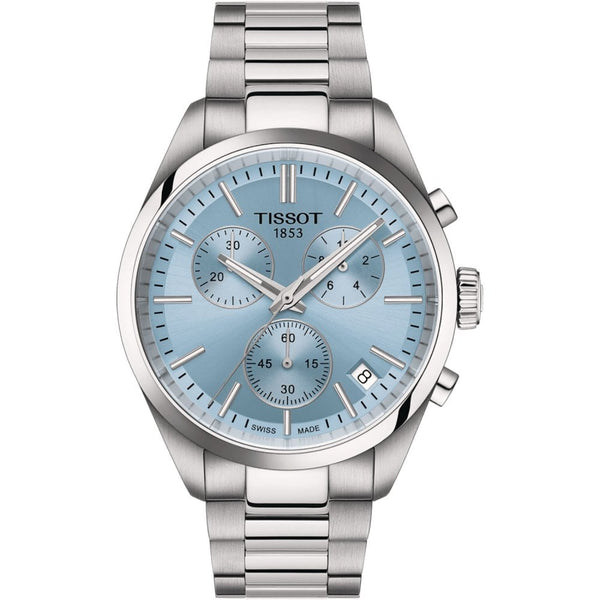 Tissot Men's 40mm PR 100 Chronograph Ice Blue Dial Watch
