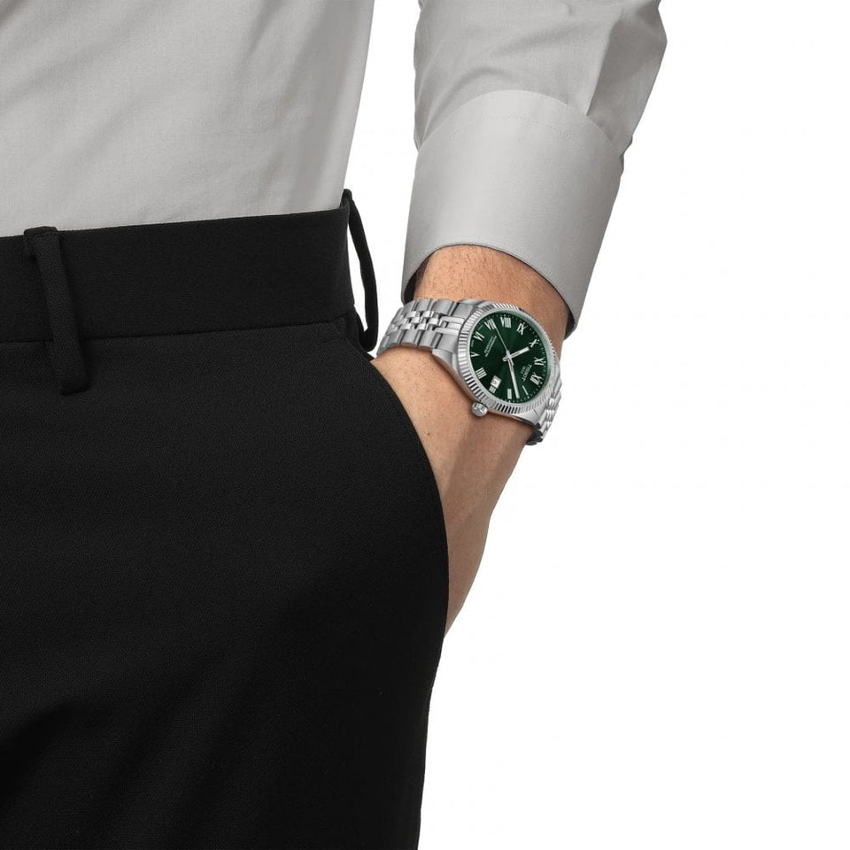 Tissot Men's Ballade Green Dial Powermatic 80 COSC Watch