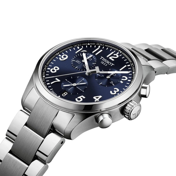 Tissot Men's Chrono L 42mm Blue Dial Steel Bracelet Chronograph Watch