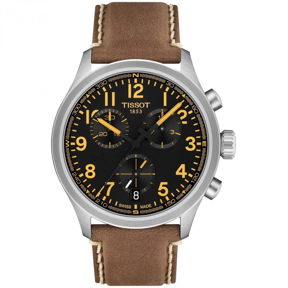 Tissot Men's Chrono L 42mm Brown Strap Watch