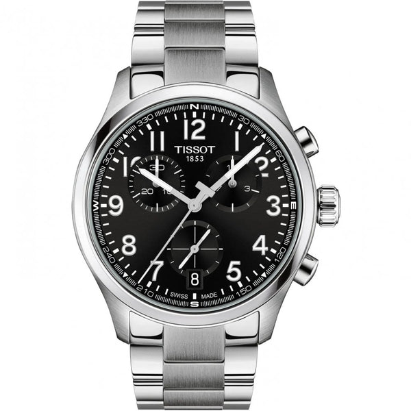 Tissot Men's Chrono L 42mm Chronograph Black Dial Steel Bracelet Watch