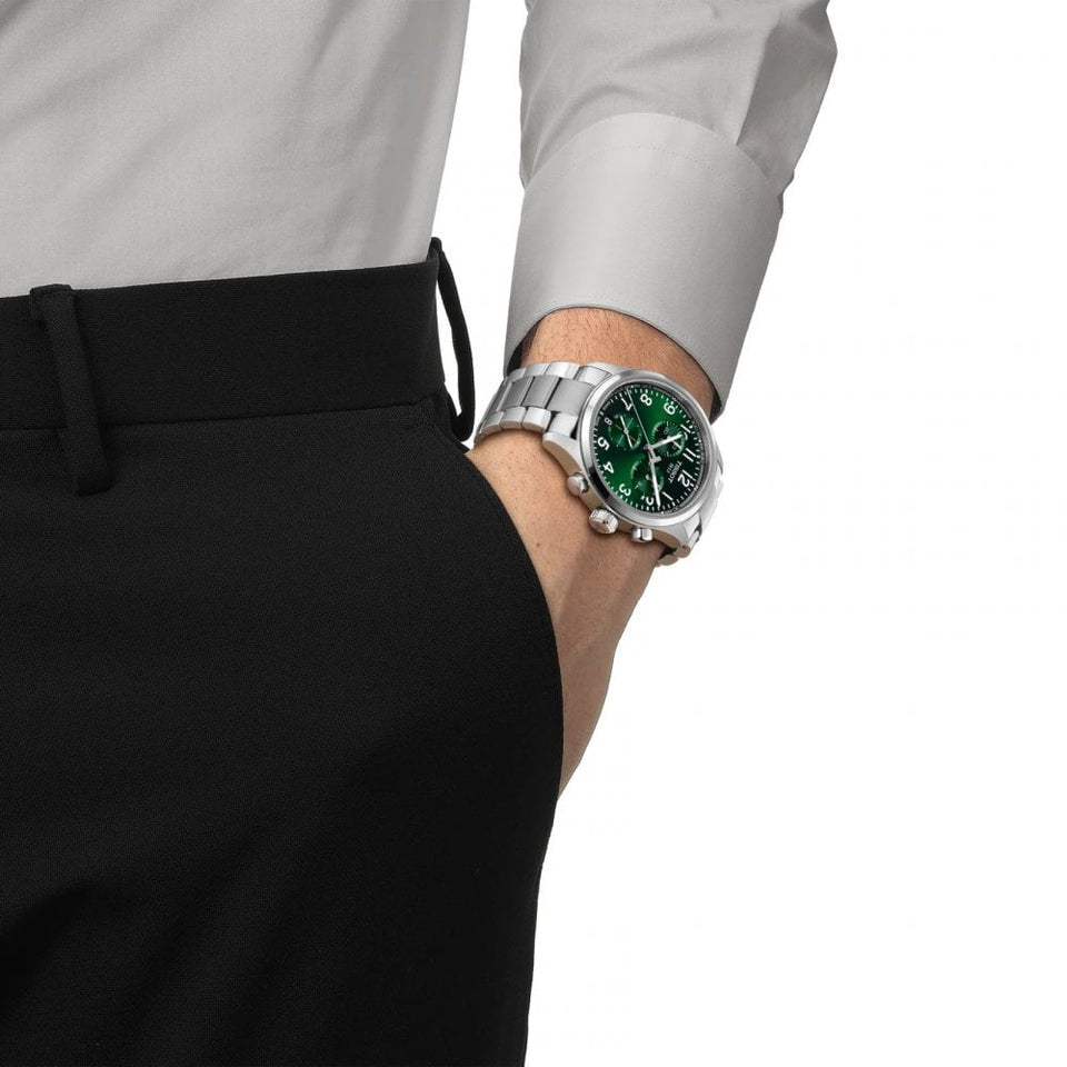 Tissot Men's Chrono L 42mm Chronograph Green Dial Watch