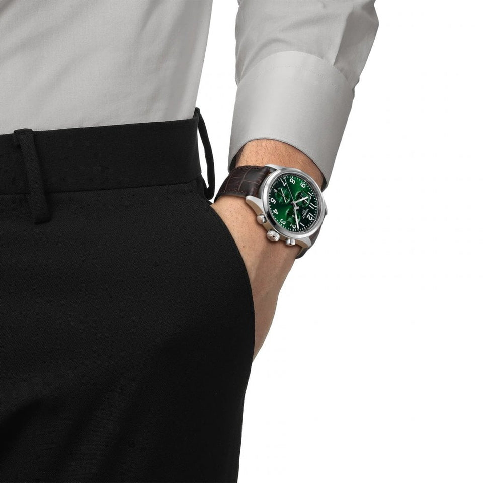 Tissot Men's Chrono L 42mm Green Dial Chronograph Watch