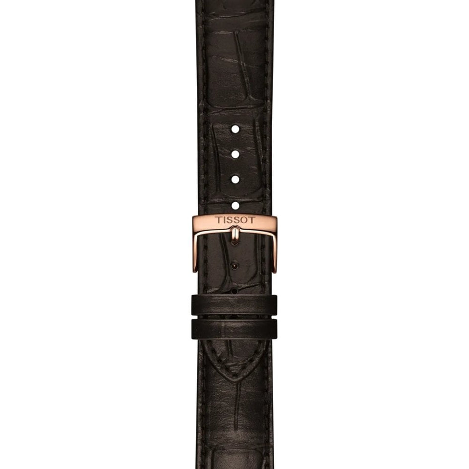 Tissot Men's Classic Dream 40mm Rose Detail Black Strap Powermatic 80 Watch