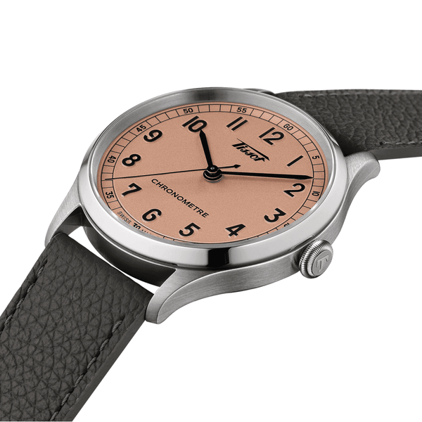 Tissot Men's HERITAGE 1938 Grey Leather Chronometer Watch