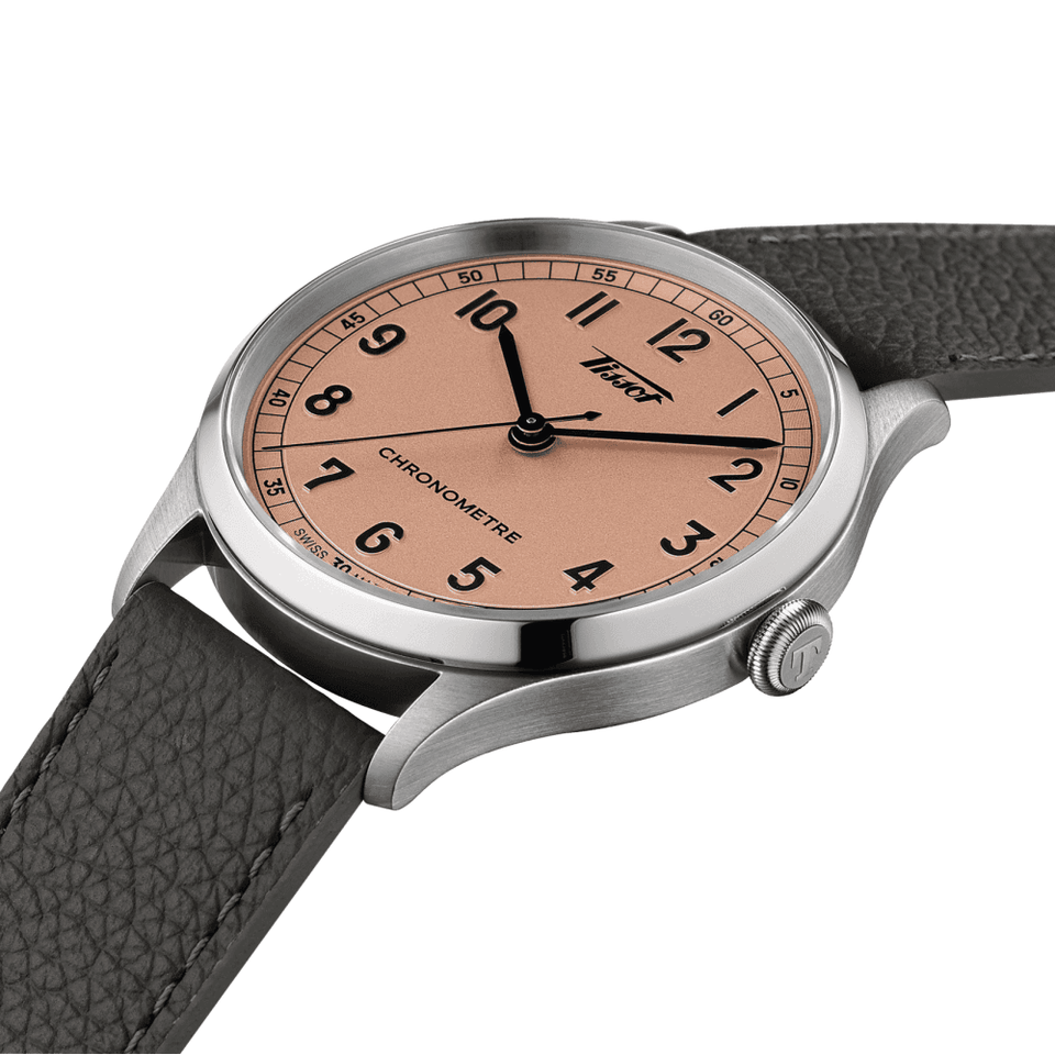 Tissot Men's HERITAGE 1938 Grey Leather Chronometer Watch