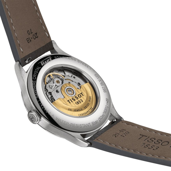 Tissot Men's HERITAGE 1938 Grey Leather Chronometer Watch