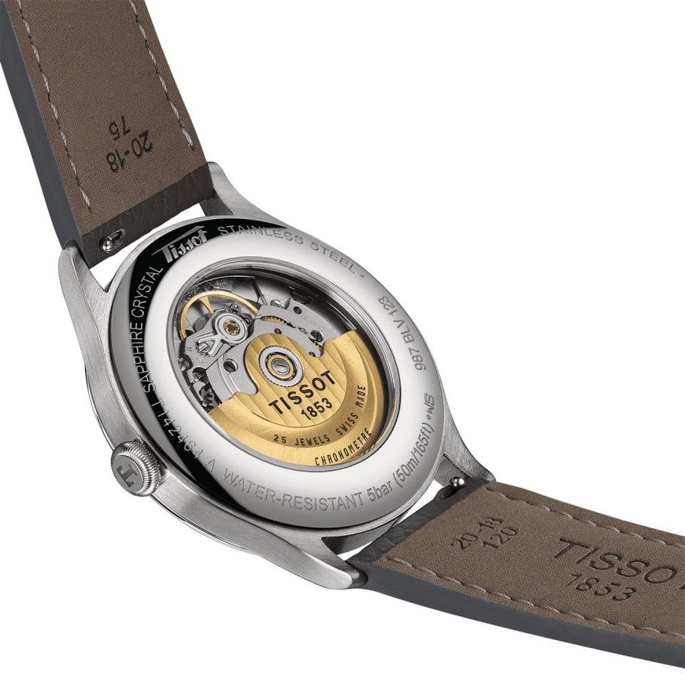 Tissot Men's HERITAGE 1938 Grey Leather Chronometer Watch