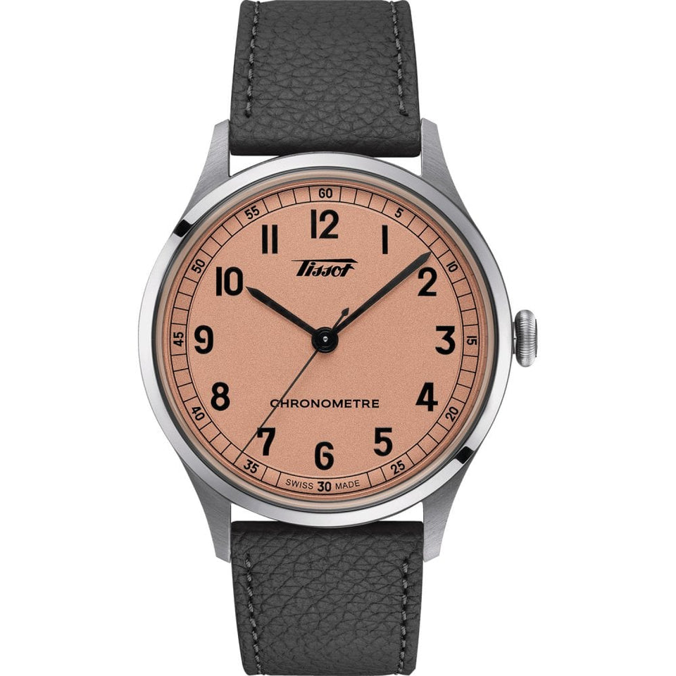Tissot Men's HERITAGE 1938 Grey Leather Chronometer Watch