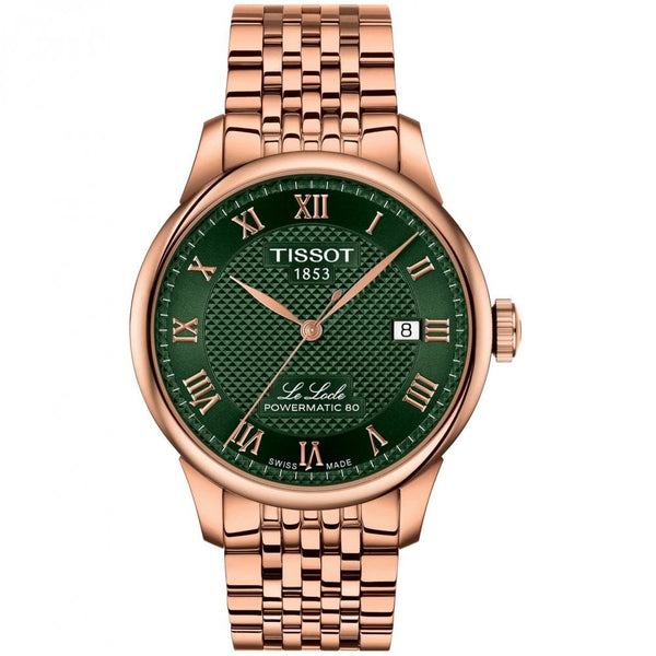 Tissot Men's Le Locle Rose Gold Green Dial 39mm Watch