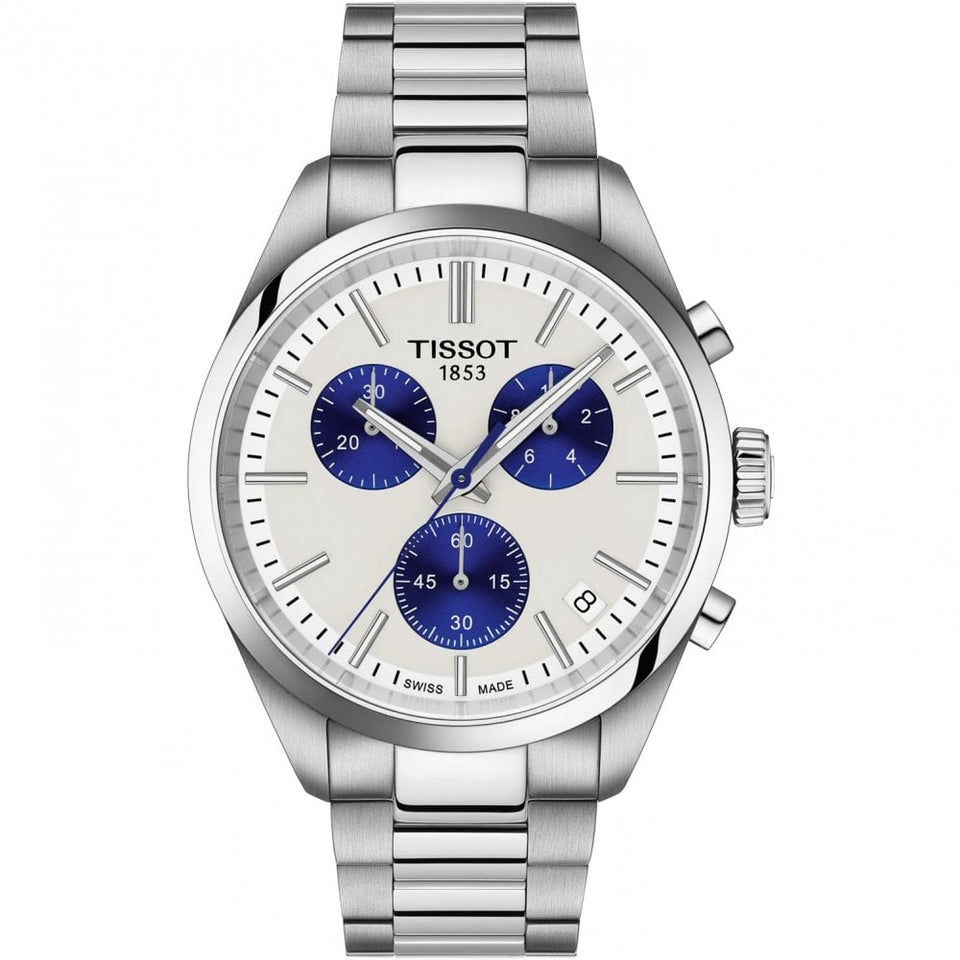 Tissot Men's PR 100 40mm Blue Detail Chronograph Watch