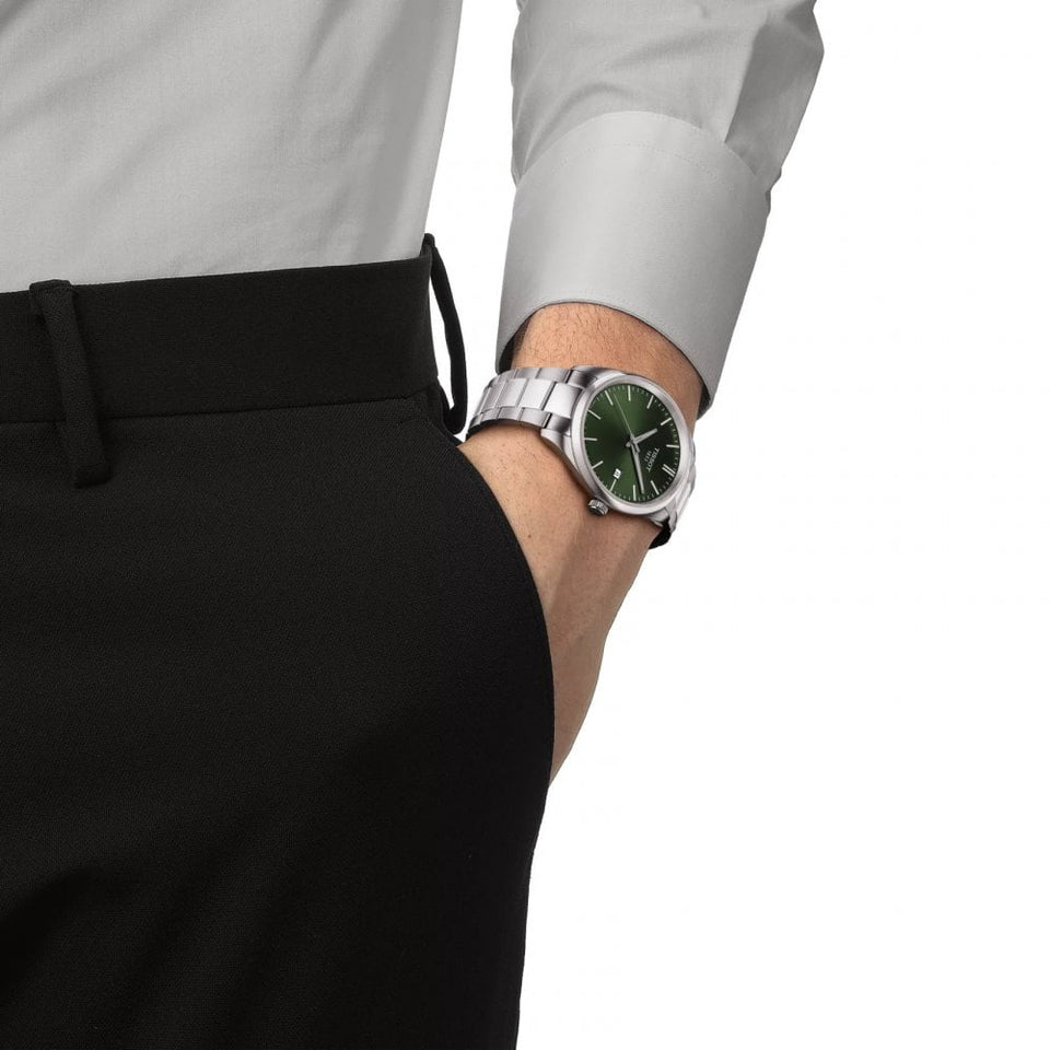 Tissot Men's PR 100 40mm Green Dial Bracelet Watch