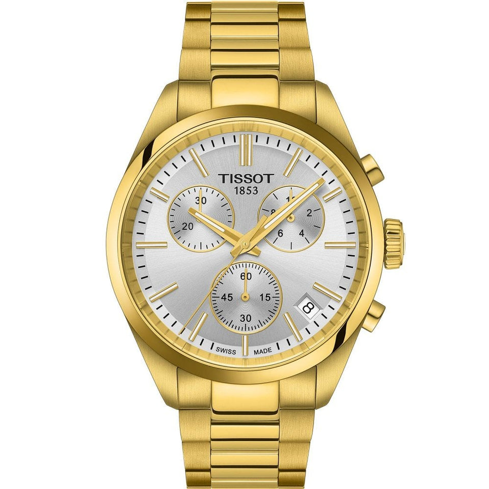 Tissot Men's PR 100 Gold PVD Chronograph 40mm Watch