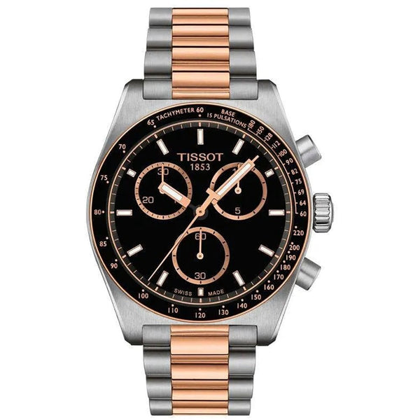 Tissot Men's PR516 40mm Black & Rose Chronograph Watch