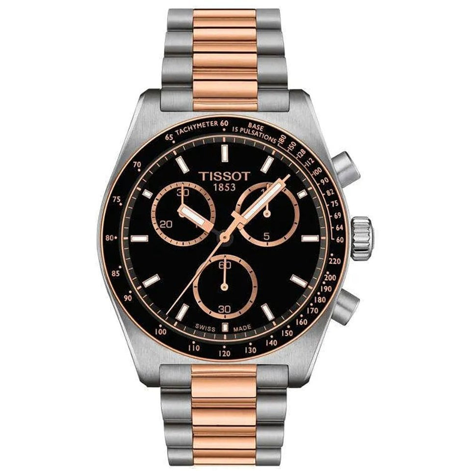 Tissot Men's PR516 40mm Black & Rose Chronograph Watch
