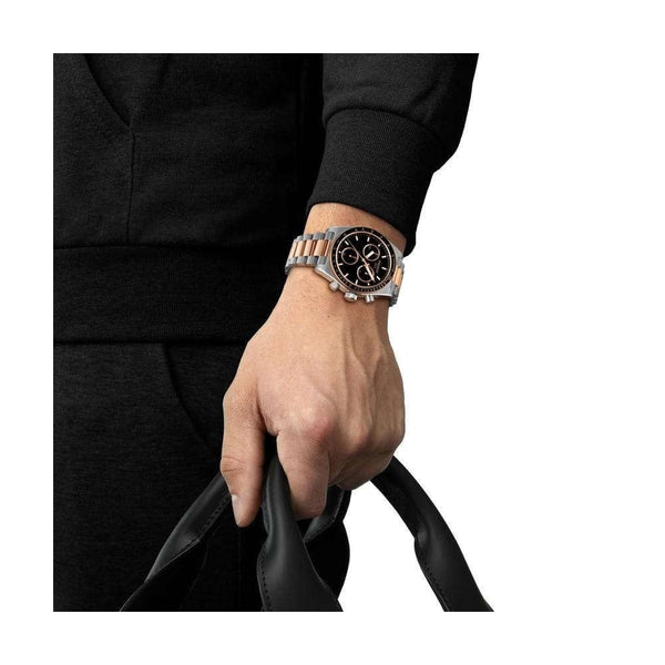 Tissot Men's PR516 40mm Black & Rose Chronograph Watch
