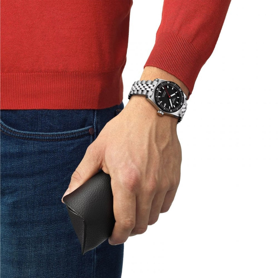 Tissot Men's PR516 Powermatic 80 Black Dial Bracelet Watch