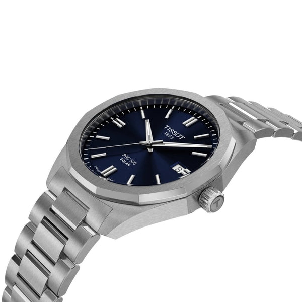 Tissot Men's PRC 100 Blue Dial 39mm Solar Quartz Watch