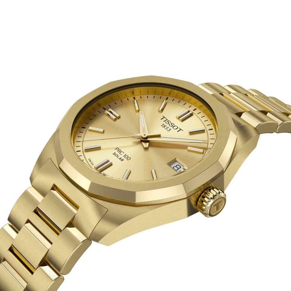 Tissot Ladies PRC 100 Gold PVD Solar Watch