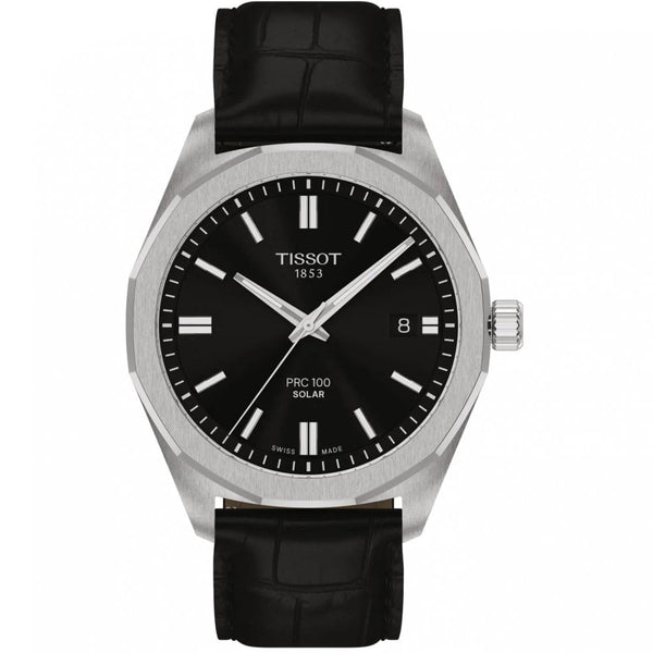 Tissot Men's PRC 100 Solar 39mm Black Strap Watch