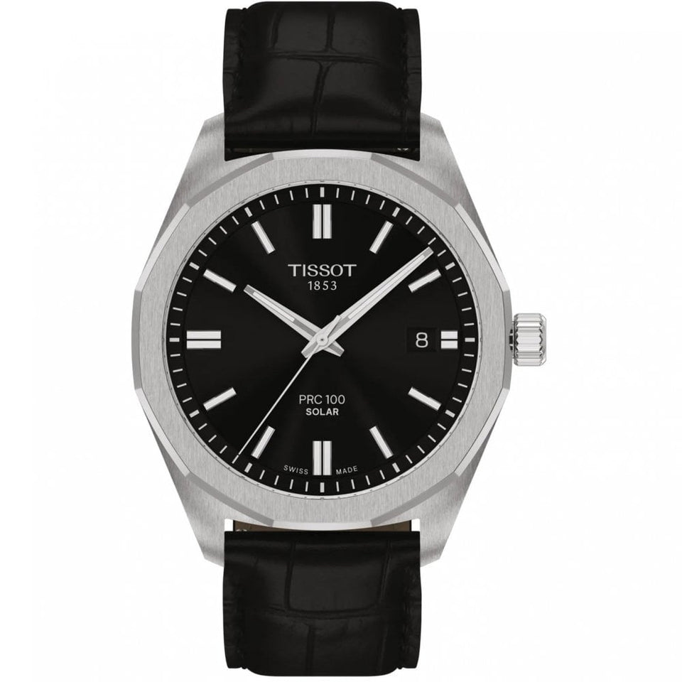 Tissot Men's PRC 100 Solar 39mm Black Strap Watch